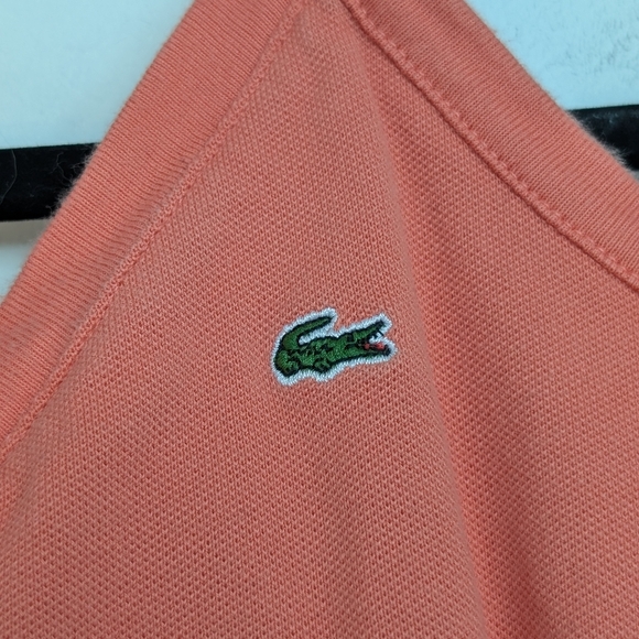 Y2K Lacoste Babydoll Halter Top V Neck Sleeveless Cotton Mini Dress Sz 40/M - Picture 12 of 16